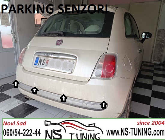 fiat 500 2010 2011 2012 2013  parking senzori ugradnja novi sad servis ns tuning sa ekranom